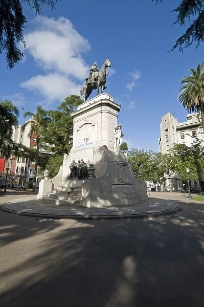 Statue of General Don Bruno De Zabala founder of Uruguay, Plaza Zabala