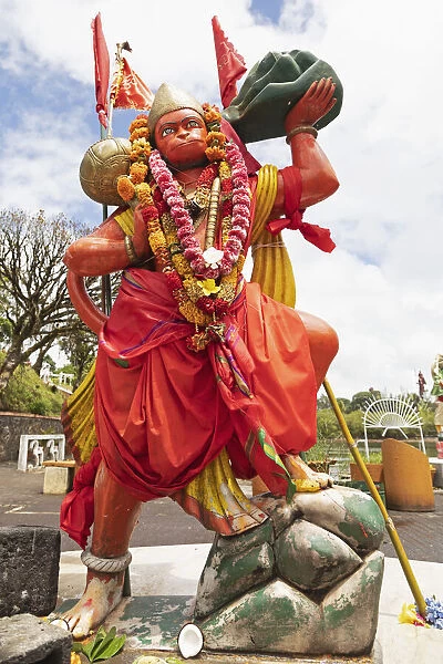 Statue of Hanuman, the Hindu monkey god and companion of Rama, at Ganga Talao, Mauritius, Indian Ocean, Africa