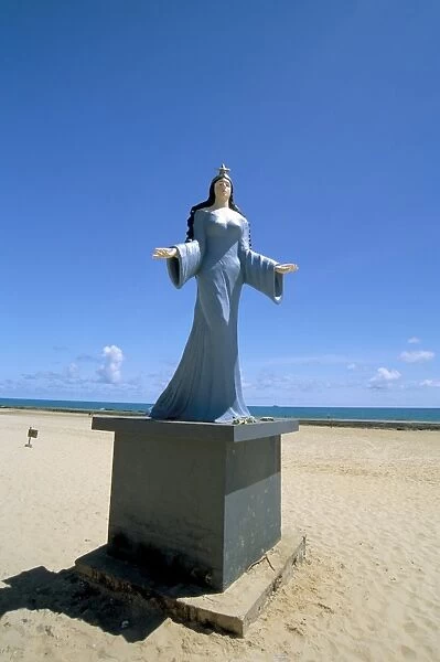 Statue of Iemaja, sea goddess, Praia dos Artistas, Natal, Rio Grande do Norte state