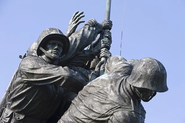 Detail of statue of Iwo Jima Memorial, Arlington National Cemetry, Washington D