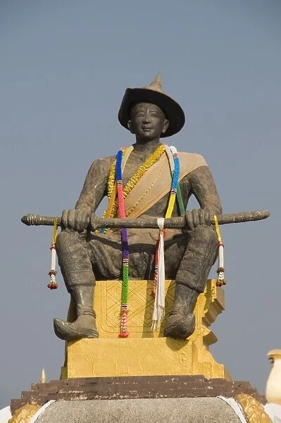 Statue of King Setthathirat, Pha That Luang, Vientiane, Laos, Indochina