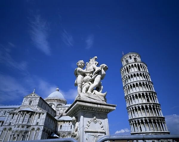 Statue, Leaning Tower and Duomo