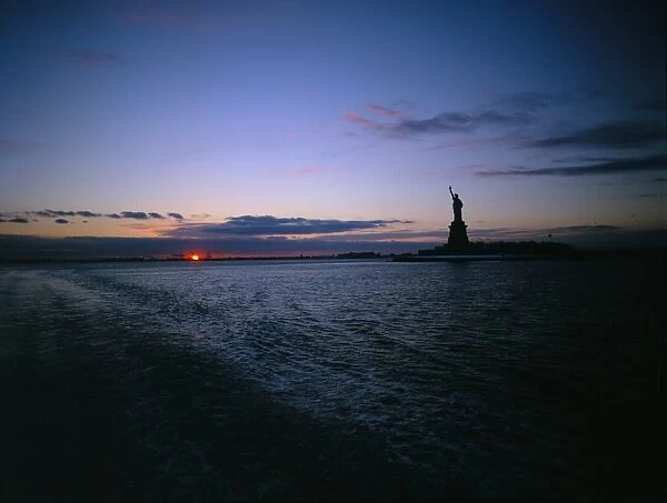 Statue of Liberty at sunset