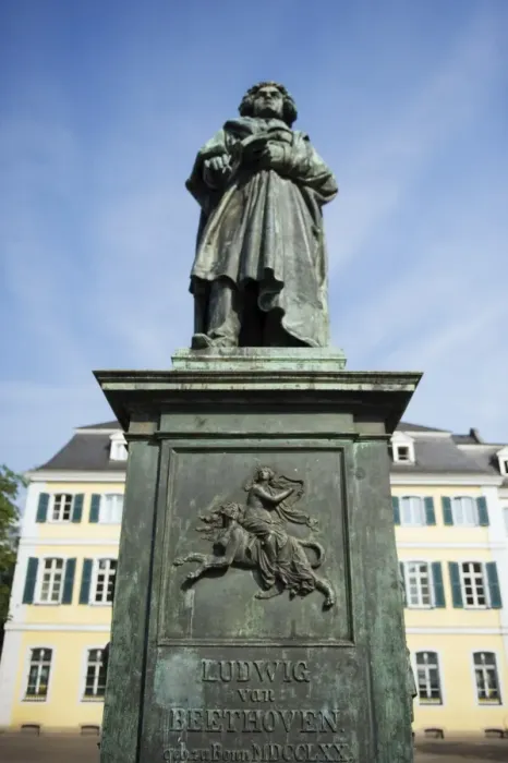 Framed Print : Statue of Ludwig Van Beethoven in front of the post office, Bonn, North Rhineland Westphalia