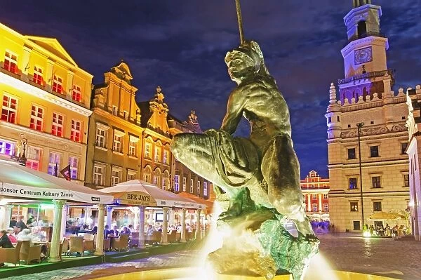 Statue of Mars, historic Old Town, Poznan, Poland, Europe