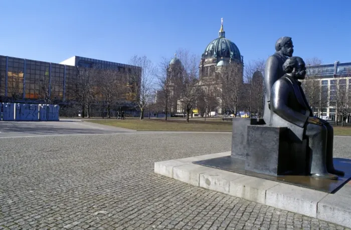 Framed Print : Statue of Marx and Engels Framed Print : Statue of Marx and Engels