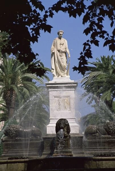 Statue of Napoleon as First Consul, Place Foch, Ajaccio, Corsica, France, Europe