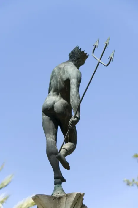 Framed Print : Statue of Neptune in the gardens of the Real Alcazar
