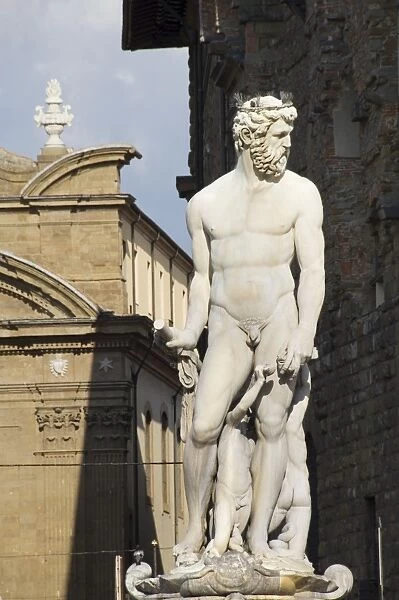 Statue of Neptune, on the Piazza della Signoria, Florence (Firenze), Tuscany, Italy, Europe
