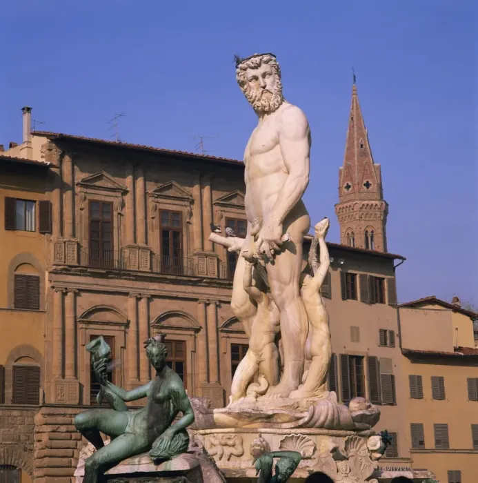 Framed Print : The statue of Neptune in the town of Florence Framed Print : The statue of Neptune in the town of Florence