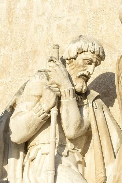 Detail of statue on the Padrao dos Descobrimentos (Monument to the Discoveries), Belem