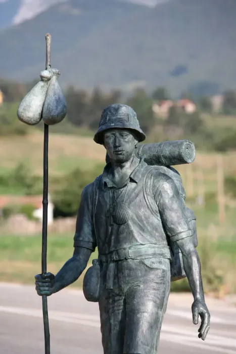 Framed Print : Statue of a pilgrim, Liebana, Cantabria, Spain, Europe Framed Print : Statue of a pilgrim, Liebana, Cantabria, Spain, Europe
