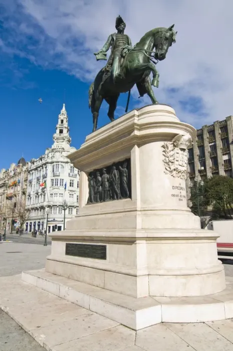 Framed Print : Statue at Praca de Liberdade, Oporto, UNESCO World Heritage Site, Portugal, Europe Framed Print : Statue at Praca de Liberdade, Oporto, UNESCO World Heritage Site, Portugal, Europe