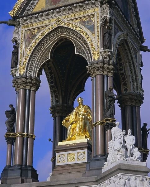 Statue of Prince Albert, consort of Queen Victoria, the Albert Memorial