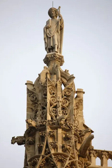 Framed Print : Statue of Saint James on top of the Saint Jacques Tower, Paris, France, Europe Framed Print : Statue of Saint James on top of the Saint Jacques Tower, Paris, France, Europe