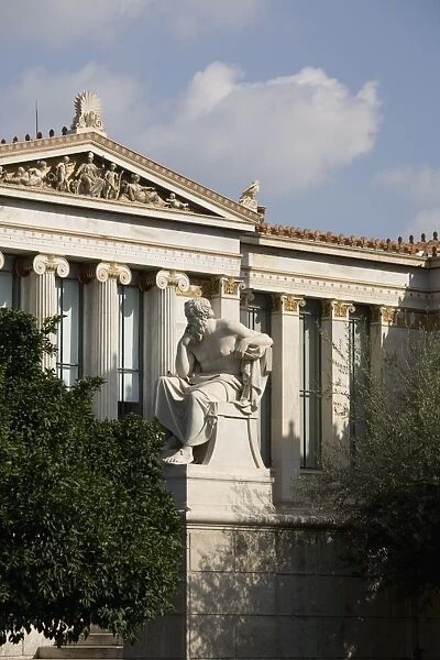 Statue of Socrates and The Academy of Athens, Athens, Greece, Europe