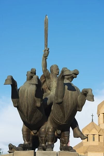 Statue of St. Grigor at St. Gregory the Illuminator Cathedral, Yerevan, Armenia, Caucasus