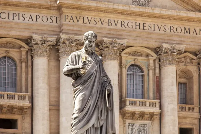 Framed Print : Statue of St. Peter, St. Peters Piazza, Vatican, Rome, Lazio, Italy, Europe Framed Print : Statue of St. Peter, St. Peters Piazza, Vatican, Rome, Lazio, Italy, Europe