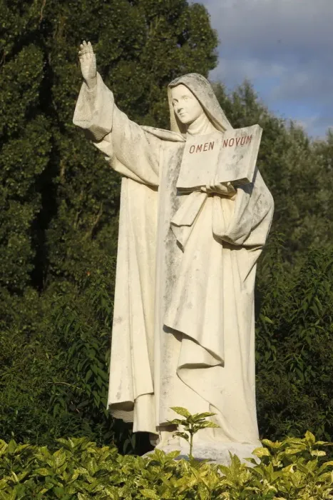 Framed Print : Statue of St. Therese de Lisieux outside Basilica, Lisieux, Normandy, France, Europe