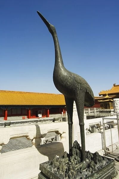 A statue of a stork in Zijin Cheng, The Forbidden City Palace Museum, UNESCO World Heritage Site