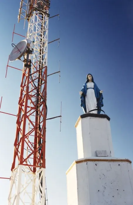 Framed Print : Statue of the Virgin Mary and communications tower, Vicuna, Elqui Valley Framed Print : Statue of the Virgin Mary and communications tower, Vicuna, Elqui Valley