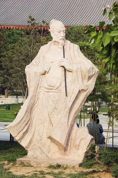 A statue of Wang Wei, 701-761, the poetic Buddha of Great Tang, at the Big Goose Pagoda Park