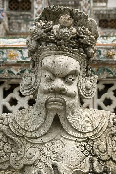 Detail of statue at Wat Arun (Temple of the Dawn), Bangkok, Thailand, Southeast Asia, Asia