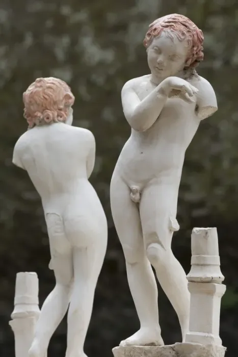 Framed Print : Statues of two boys in Herculaneum, UNESCO World Heritage Site, Campania, Italy, Europe