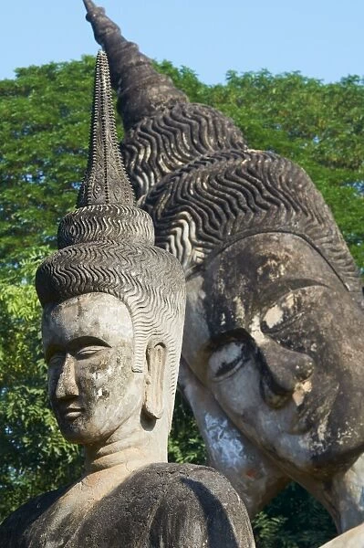 Statues of Buddha in Xieng Khuan Buddha Park, Vientiane Province, Laos