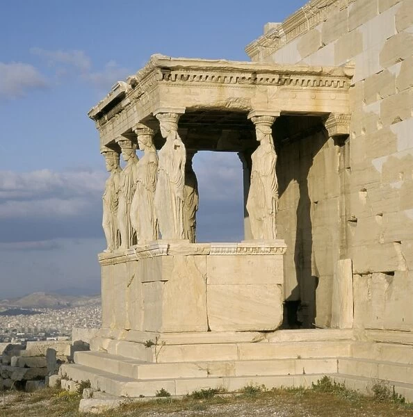 Statues of the caryatid maidens on the Erechtheion