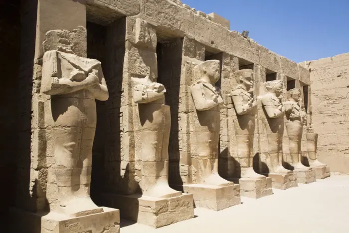Framed Print : Statues of Ramses III, Temple of Ramses III, Karnak Temple Complex Framed Print : Statues of Ramses III, Temple of Ramses III, Karnak Temple Complex