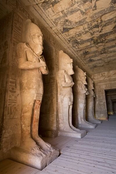Statues of Ramses in the Osiris Postion, Hypostyle Hall, Sun Temple, Abu Simbel