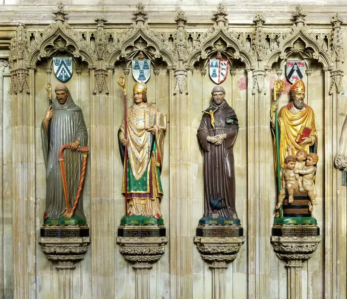 Framed Print : Statues of saints and bishops in Cathedral, Salisbury, Wiltshire, England, United Kingdom, Europe Framed Print : Statues of saints and bishops in Cathedral, Salisbury, Wiltshire, England, United Kingdom, Europe