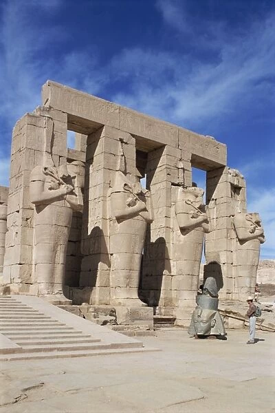 Statues in a temple, archaeological site, Ramesseum, Thebes, UNESCO World Heritage Site