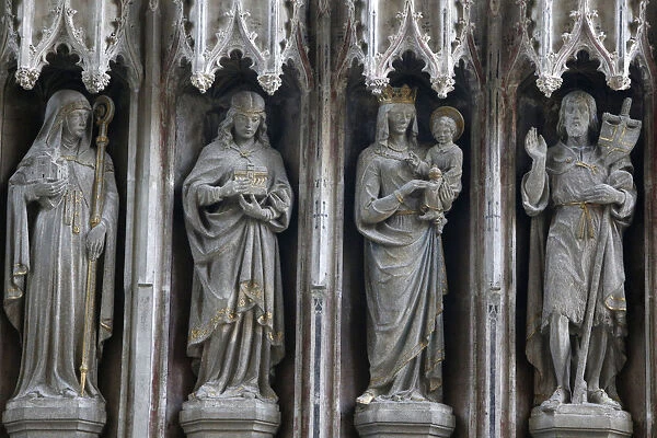 Statues in the University Church of St. Mary the Virgin, Oxford, Oxfordshire, England
