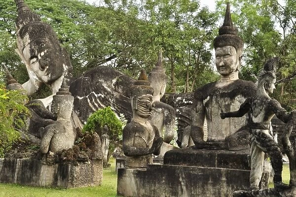 Statues at Xieng Khuan (Buddha Park), Vientiane, Laos, Indochina, Southeast Asia, Asia