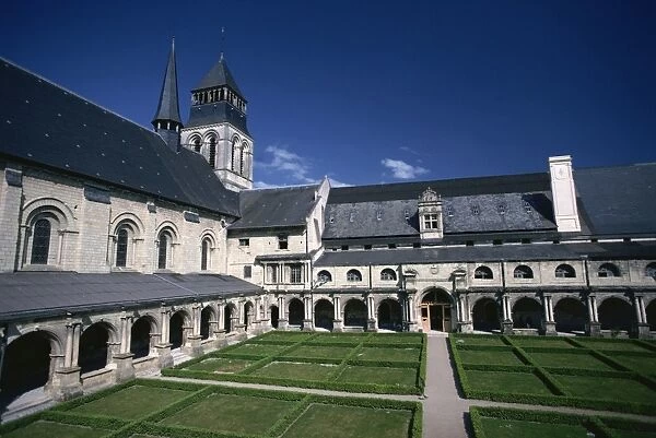 Ste. -Marie Cloisters at the abbey of Fontevraud, Pays de la Loire, France, Europe