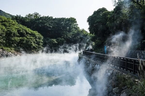 Steaming water in the Di-re valley, Beitou hot spring resort, Taipeh, Taiwan, Asia