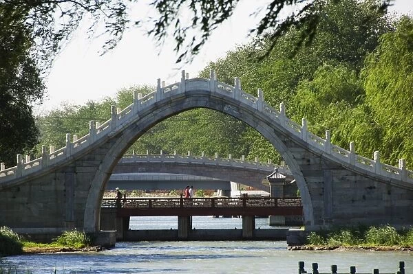 A steeply arched bridge on Lake Kunming at Yihe Yuan (The Summer Palace)