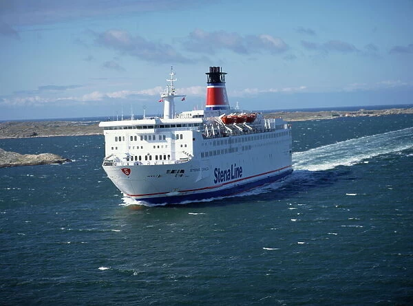 A Stena Line ferry among outer islands