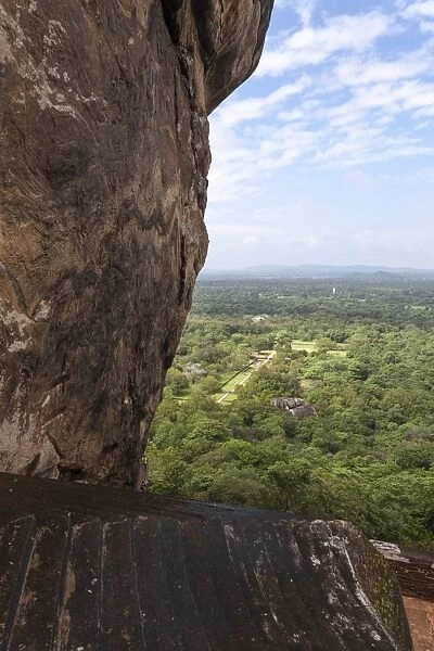 Steps leading up Sigiriya (Lion Rock), UNESCO World Heritage Site, Sri Lanka, Asia