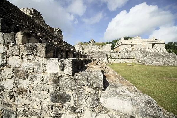 Steps to the Oval Palace, Mayan ruins, Ek Balam, Yucatan, Mexico, North America