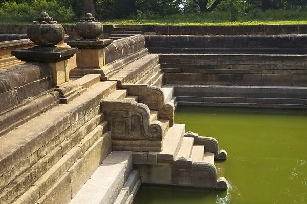 Steps of the Twin Ponds (Kuttam Pokuna), Abhayagiri Complex, Anuradhapura, UNESCO World Heritage Site, Sri Lanka, Asia