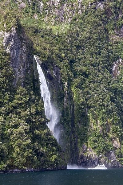 Sterling Falls in Milford Sound, Fiordland National Park, South Island, New Zealand, Pacific