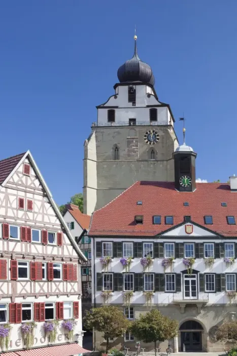 Framed Print : Stiftskirche Church and Town Hall at the Market Place, Herrenberg, Boblingen District, Baden Wurttemberg, Germany, Europe Framed Print : Stiftskirche Church and Town Hall at the Market Place, Herrenberg, Boblingen District, Baden Wurttemberg, Germany, Europe