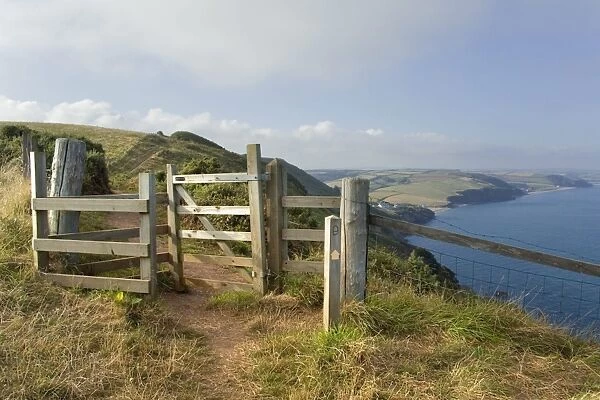 Stile, Devon Coast Path, South Hams, Devon, England, United Kingdom, Europe