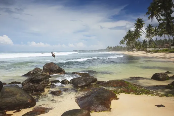 Framed Print : Stilt fisherman on Dalawela beach, Southern Province, Sri Lanka, Asia Framed Print : Stilt fisherman on Dalawela beach, Southern Province, Sri Lanka, Asia
