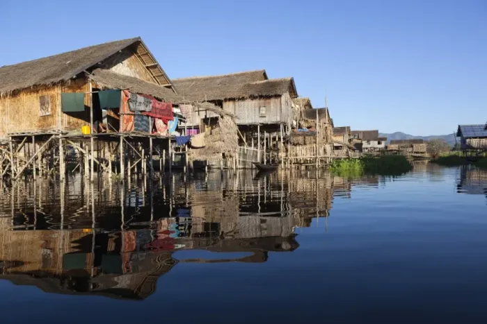 Framed Print : Stilt houses in local village, Inle Lake, Shan State, Myanmar (Burma), Asia Framed Print : Stilt houses in local village, Inle Lake, Shan State, Myanmar (Burma), Asia