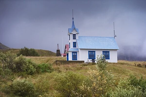 Stodvarfjordur church in the East Fjords region (Austurland), Iceland, Polar Regions