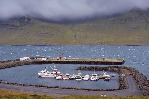 Stodvarfjordur harbour in the East Fjords region (Austurland), Iceland, Polar Regions